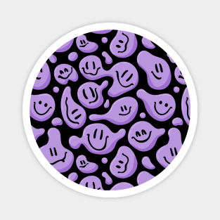 Purple Liquid Smiley Faces Magnet